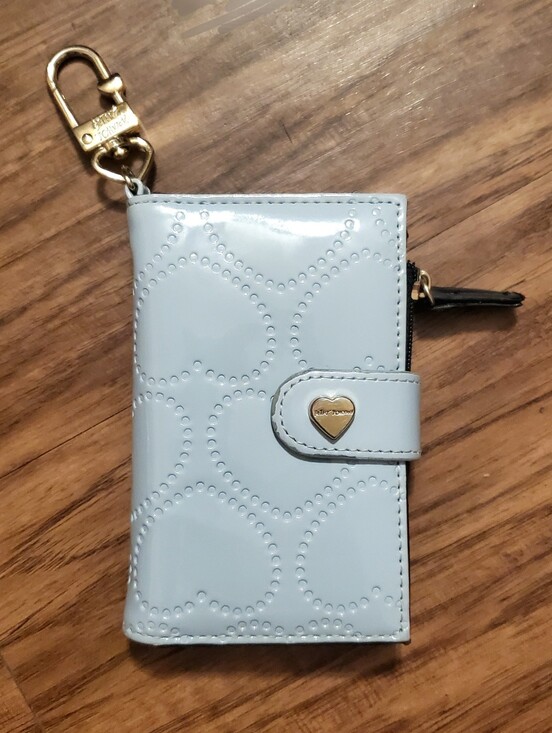Betsey Johnson Handbags - Betsey Johnson Small Heart Blue Patent Wallet